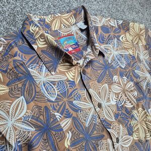 Reyn Spooner Joe Kealoha Shirt Mens Large Tall Brown Floral Aloha